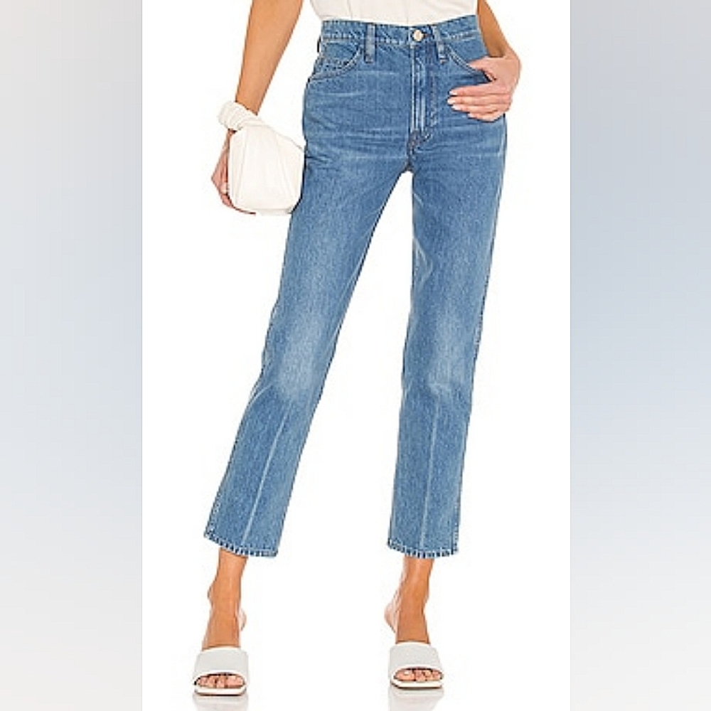 Frame Le Italian Straight Jeans in Pure Blue
